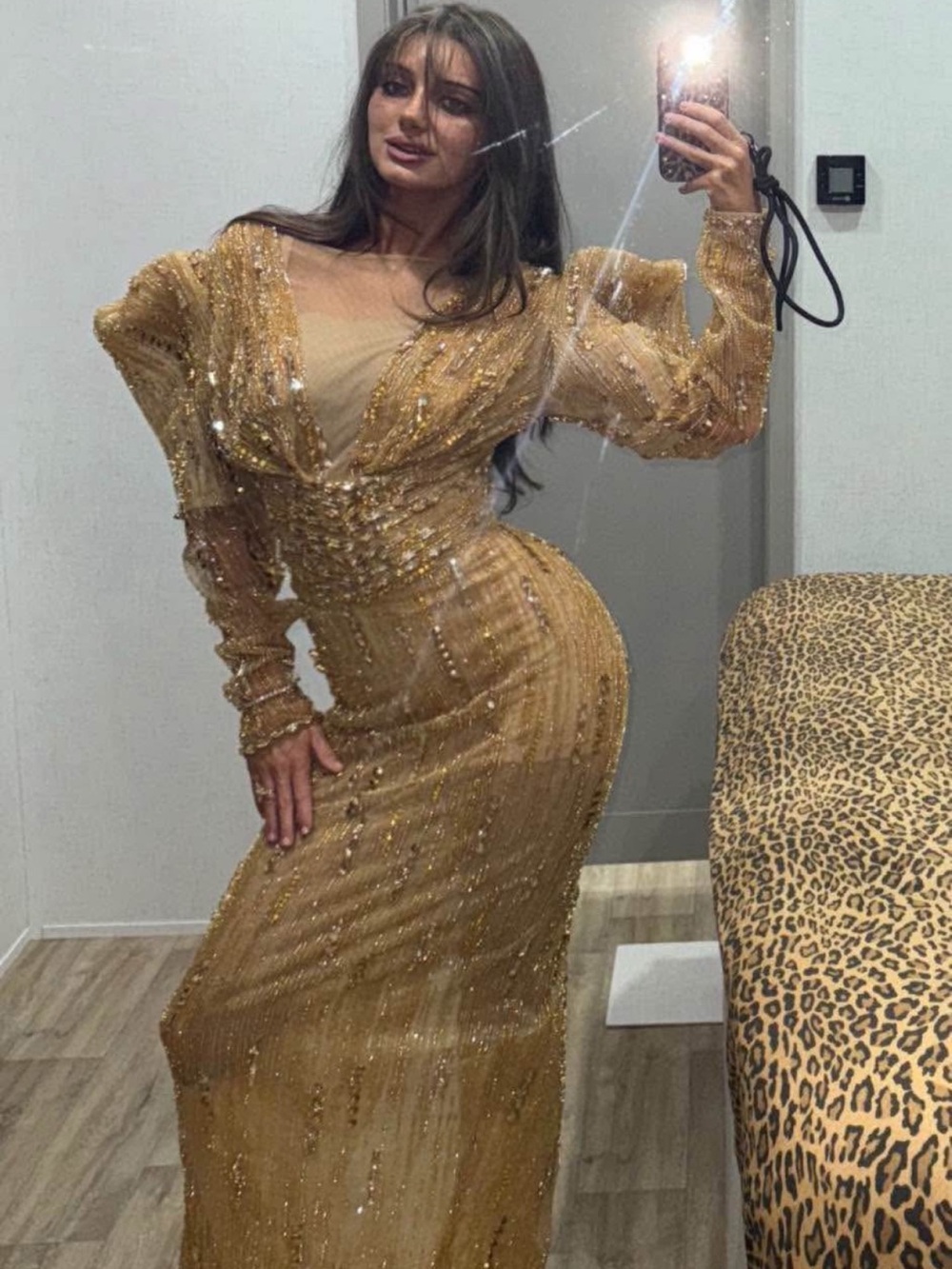 Gold Sequin ALBINA DYLA woman’s gown/ dress